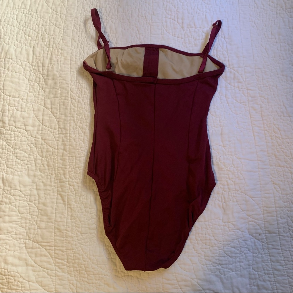 Mondor xs red maroon burgandy leotard adjustable straps - Picture 3 of 8